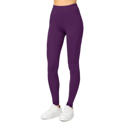 Imagen de Merry Style Leggins Largos Deportivas Mujer Mallas con Cintura Elástica Vestir Suaves Flexibles, Transpirables Ideal para todas las Estaciones MS10 143 (Ciruela, XL)