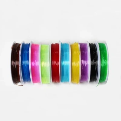 Imagen de Tigofly 10 piezas de 0,8 mm para atar moscas, larvas redondas, ninfa, costillas transparentes y elásticos, materiales hilo