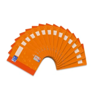Imagen de Oxford 100050409 Cuaderno, A5, clase 7, cuadriculado, 7 mm, 16 hojas, 90 g/m2, paquete de 15, color naranja