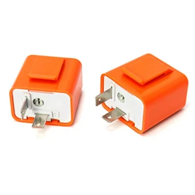 Imagen de QWORK 2 Pin 12V Universal Relé Intermitentes, LED Ajustable de Moto, Naranja, Piezas