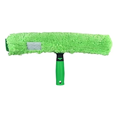 Imagen de Unger 79020 MicroStrip Limpiador para Ventanas (35 cm de Longitud, Funda Microfibra, Incluye Almohadilla Manchas difíciles, Intercambiable con Velcro), Verde