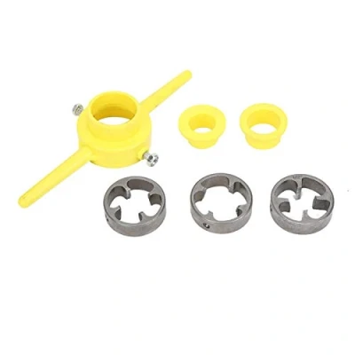 Imagen de herramienta de rosca PVC para hacer tubos, NPT, juego troqueles redondos, roscadora tuberías, manual plomería, 1/2 pulgada, 3/4 1 pulgada