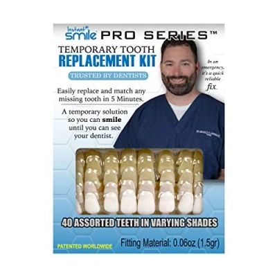 Imagen de Instant Smile Kit de reemplazo temporal dientes Pro Series, 40 diferentes, variedad formas y colores