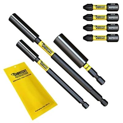 Imagen de 7 piezas SabreCut SCRK9 Portapuntas de impacto profesionales magnéticos 60 mm, 100 mm y 152 con puntas destornillador PZ2 4 x 32