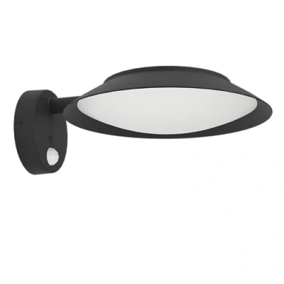 Imagen de EGLO Aplique de pared LED Cerrisi, ancho 10,5 cm, negro, sensor