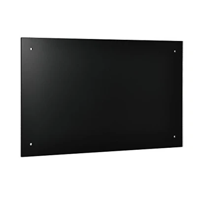 Imagen de Panel de Cristal para Pared Cocina protección contra Salpicaduras 70x40cm Negro Material Montaje Incluido