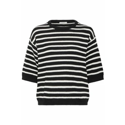 Imagen de b.young Mikala Vafffel Camiseta estampada, Mujer, Talla: Medium, Black mix