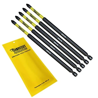 Imagen de 5 x SabreCut SCPZ1152_5 152 mm PZ1 Juego de puntas destornillador impacto magnético Pozi Pozidriv Heavy Duty Compatible con Dewalt Milwaukee Bosch Makita y más