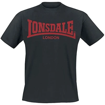 Imagen de Lonsdale ONE TONE Camiseta estampada, Hombre, Talla: Large, Black/red