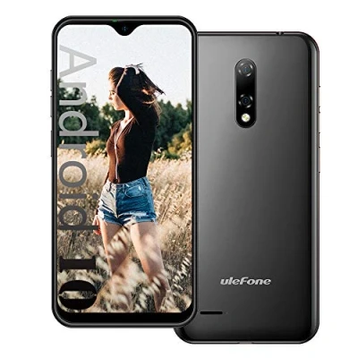 Imagen de Ulefone Note 8P Android 10 4G Teléfono Móvil, 5.5&#039; Waterdrop Pantalla Smartphone, Quad Core 2GB + 16GB, SIM Dual SD (Ranura para 3 Tarjetas), Cámara 8MP+2MP+5MP GPS Negro
