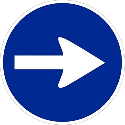Imagen de Normaluz V10032 Señal Vial Redonda Sentido Obligatorio Derecha Metalica Termolacada 50 cm