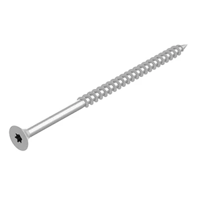 Imagen de tornillo SECCARO para aglomerado 5 x 100 mm, acero galvanizado, madera con rosca parcial, TX/casquillo hexalobular, 75 piezas