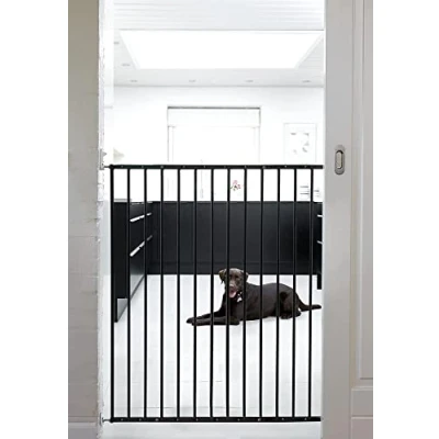 Imagen de Scandinavian Pet Design Puerta para Perros Extensible Extra Alta, 62,5 106,8 cm de Ancho, 103 Alto, Escalera Extensible/Puerta Mascotas/Puerta Seguridad, Metal, Negro