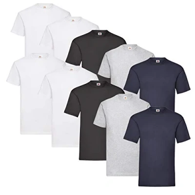 Imagen de Fruit of the Loom Camiseta para Hombre (10 Unidades), 2blanco/2negro/2gris/2chocolate/2oliva, M
