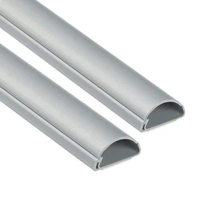 Imagen de D Line Mini 1D3015A 2PK, Canaletas de plástico para cables red y líneas eléctricas, eléctricos 2x 30mm (anch.) x 15mm (alt.) 1 metro longitudes (2 metro) Efecto Aluminio
