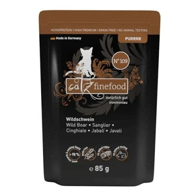 Imagen de catz finefood Purrrr Comida húmeda para Gatos con monoproteína sensibles a la nutrición, 70% de Carne, 16 Bolsas 85 g