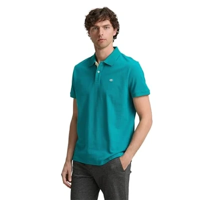 Imagen de TOM Tailor Basic WITH Contrast Polo, Hombre, Talla: Large, Dark bottle green