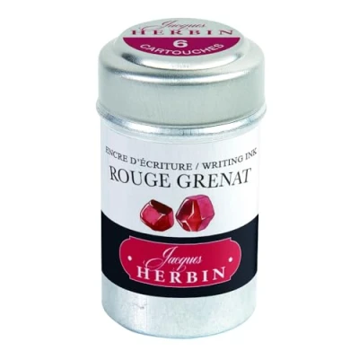 Imagen de J. Herbin 20129T Pack de 6 cartuchos tinta (para pluma y bolígrafo, formato universal), color rojo