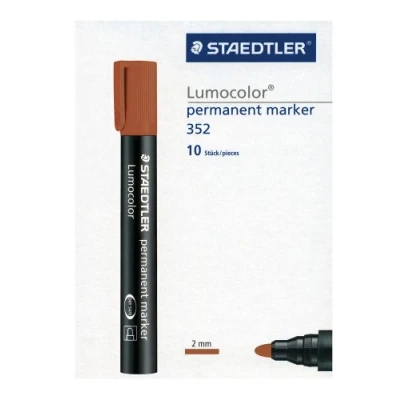 Imagen de Staedtler Lumocolor 352 7. Rotuladores permanentes de color marrón. Caja con 10 unidades.