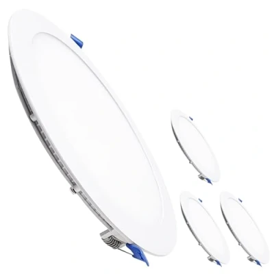 Imagen de LED ATOMANT Pack 4x Downlight Panel Extraplano Redondo 225mm 20W, CCT (Selector de Color Blanco Calido, Neutro y Frio), Corte 205mm, 2100 lumenes, Driver incluido