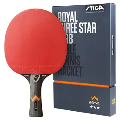 Imagen de STIGA Royal WRB Pala de Ping Pong 3 Estrellas para Jugadores Ofensivos: Marco 5 Capas, Mango Cóncavo, Goma Star ITTF Tecnología Mejorar Potencia, Sensación y Velocidad