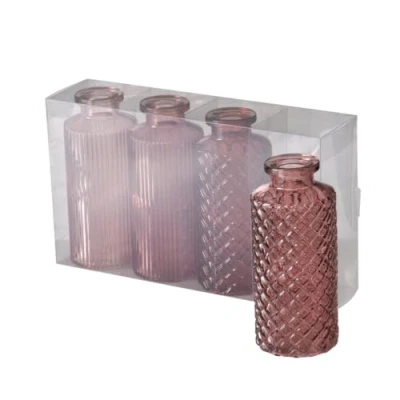 Imagen de Boltze Panja (4 Piezas, Color Rosa Oscuro/Rosa Claro, Altura 14 cm, diámetro Aprox. 6 de Cristal, Elegante jarrón para Interiores, decoración) 2031373, Rojo, Normal