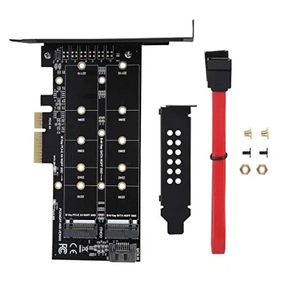 Imagen de Tarjeta adaptadora PCI E 4X a M.2 para SSD NVMe NGFF Vertical B Key + M de expansión Doble Interfaz
