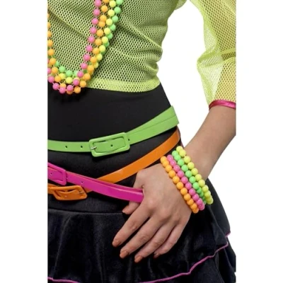 Imagen de Smiffys Pulseras de cuentas, Fluorescentes