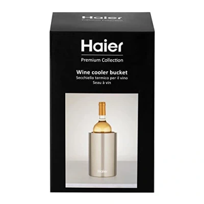 Imagen de Cubitera Haier HAWTB01, Para vino, Doble pared de acero inoxidable, Gris