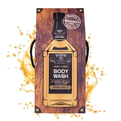 Imagen de Accentra gel de ducha SPECIAL BLEND en botella con caja regalo incluida, aspecto whisky, 400 ml, aroma: whisky recargable, negro/naranja
