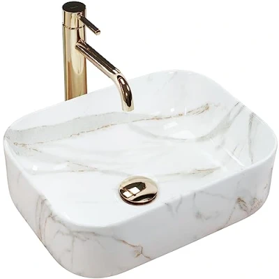 Imagen de Rea Lavabo SOBRE ENCIMERA Demi Mini Aiax de Baño Brillante 400 x 305 140 mm Cerámica (imitación piedra)