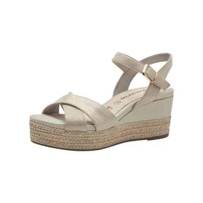 Imagen de Tamaris Mujer 1 28001 42, Sandalias con cuña, champán, 38 EU