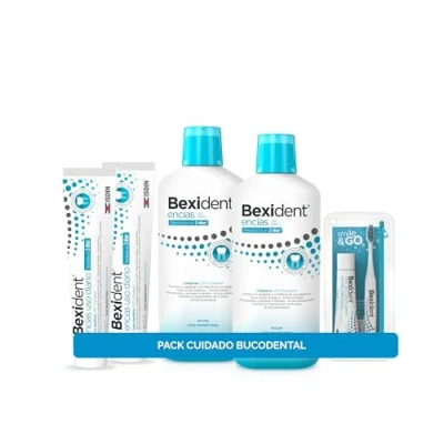 Imagen de ISDIN Bexident PACK Oral Care Encías Uso Diario Colutorio+Encías Pasta Dentífrica + Cepillo Smile&amp;Go especial para Viaje
