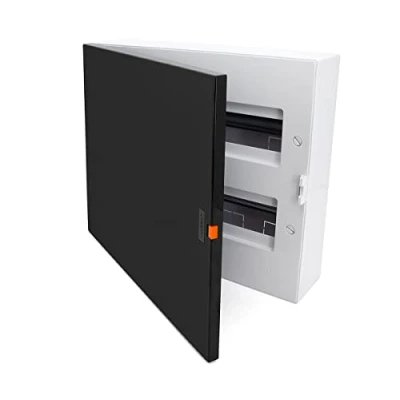 Imagen de caja de fusibles, distribución, distribuidor pequeño, 36 módulos 2 filas, carcasa IP40 con nivel burbuja