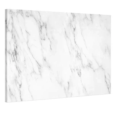 Imagen de Navaris Tablero de Notas magnético Pizarra con diseño marmoleado Blanco magnética Marcador Negro y 5 imanes 90 x 60 CM