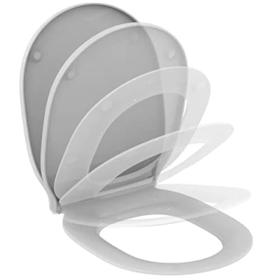 Imagen de Ideal Standard CONNECT AIR E036801 Asiento y Tapa Blanco envolvente con cierre Amortiguado Fácil de instalar Resistente No se oxida Fijaciones incluidas