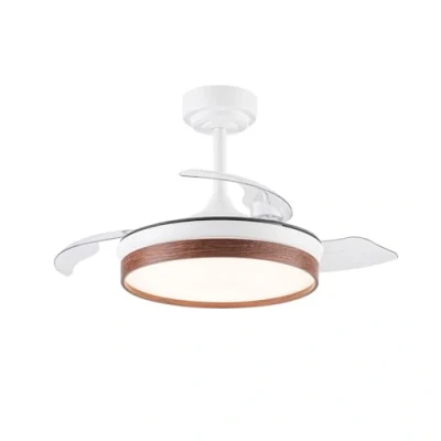 Imagen de wonderlamp Ventilador pequeño ø 92cm LED aspas plegables Tamero Mini Cerezo 46W con Modo luz de noche y CCT 3000 4000 6000K