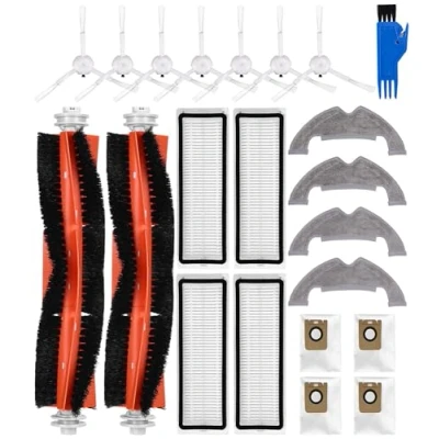 Imagen de Kit de Accesorios Repuesto para Dreame D10 Plus/L10 Plus/Z10 Pro Aspiradora,2 Cepillos Principales, 4 Filtros,7 Laterales, Paños Fregona,4 Bolsas Polvo