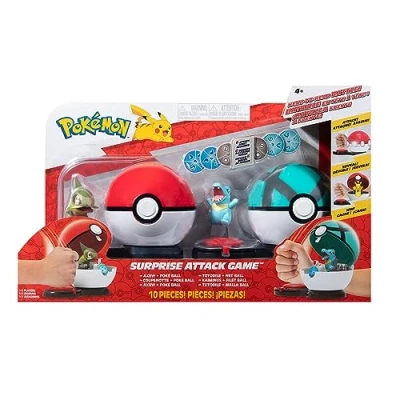 Imagen de Pokémon Juego Sorpresa Axew de 2 Pulgadas con Poke Totodile Bola Red más Seis Discos Ataque
