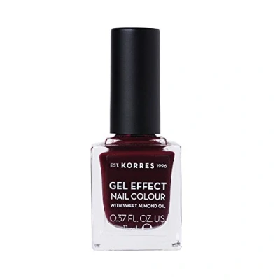 Imagen de KORRES Esmalte de uñas efecto gel natural, color rojo burdeos, 11 ml, vegano