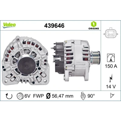 Imagen de VALEO 439646 Alternador 14V 150A RENAULT: Kangoo II Be Bop, MEGANE 2, GRAND SCENIC DACIA: SANDERO Duster SUV, Lodgy