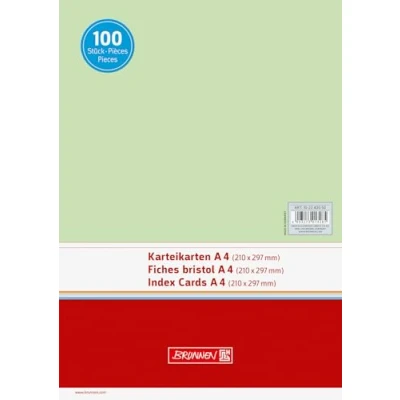 Imagen de Brunnen Paquete de 100 fichas (A4, horizontal, 180 g/m², sin rayas), color verde