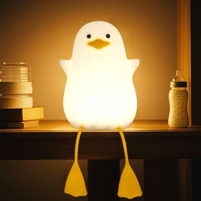 Imagen de Linda Luz nocturna para niños, Silicona suave LED Tocar Niño pequeño Lámpara con temporizador, USB recargable tenue cálido de noche, Cabecera Decoración Cumpleaños Regalos por Bebé Niños Mujeres