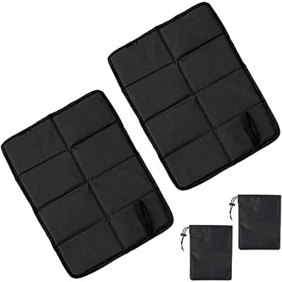 Imagen de TDCQ 2pcs Cojín Plegable al Aire Libre,Plegable Almohadilla Cojines Asiento,Almohadilla Asiento Plegable,Plegable Cojines,Estera Portátil,Estera (Gris Negro)