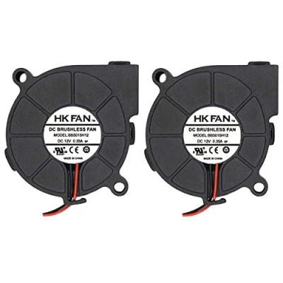 Imagen de 2 unidades 50 mm x 15 5015 12 V doble rodamiento de bolas DC sin escobillas ventilador refrigeración con terminal pines