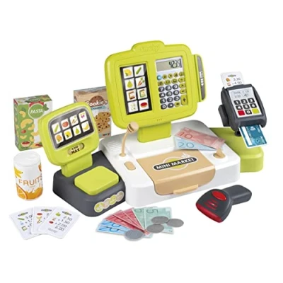 Imagen de Smoby Caja Registradora de Juguete, 30 Accesorios, Calculadora Real y Escáner Luz Sonido, A Partir 3 Años (7600350114)