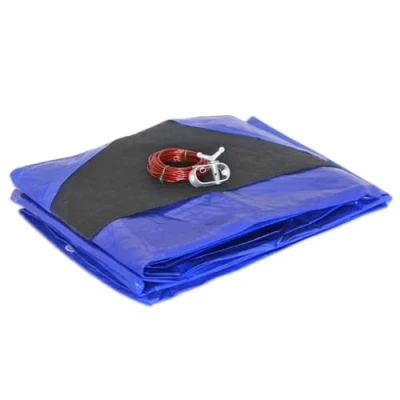 Imagen de KALEMBAL Cobertor para piscina 6,2 m diámetro 5,40 Redondo Red de drenaje Azul Resistente Anti UV Ojales