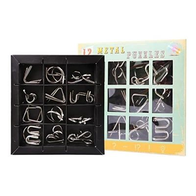 Imagen de Gracelaza 12 Piezas Juguetes Mágicos de Alambre Metal Set 3D Rompecabezas Brain Teaser Puzzle IQ Inteligencia Juguete Educativo Juego Niños y Adolescentes