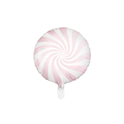 Imagen de PartyDeco Globo de Mylar con Forma Caramelo, Color Rosa y Blanco, 45 cm