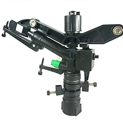Imagen de Suinga CAÑON de RIEGO agrícola Ajustable 0 a 360º. Alcance 15 21 m. Rosca Hembra 1&quot;, Negro